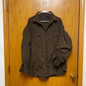 Men’s Roundtree and Yorke brown dress shirt size XL